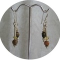 Jasper, bronze freshwater pearl and citrine sterling earrings   ED1202   Dangle is 1.25&quot; long  $27.00