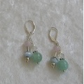 Sterling double hung amazonite rock quartz and rose quartz earrings.  $32.00  E01