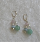 Sterling double hung amazonite rock quartz and rose quartz earrings.  $32.00  E01