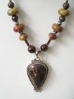 Close up of jasper pendant necklace.  SG2054